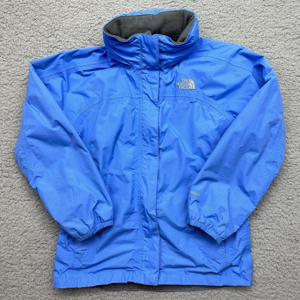The North Face Jacket Youth Girls Medium Blue AX1N Hyvent Hooded Coat T150+T550